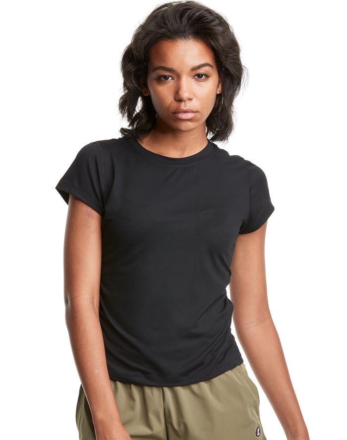 Champion Soft Touch Ruched Side T-Shirt Dames - Zwart - Belgie 9210YLNPD